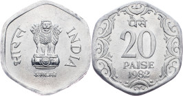 India, 20 Paise 1982, Hyderabad