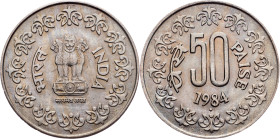 India, 50 Paise 1984, Bombay
