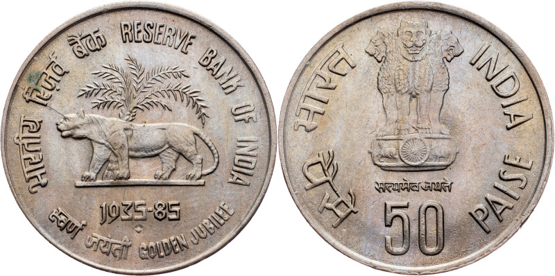 India, 50 Paise 1985, Bombay India, 50 Paise 1985, Bombay, 4,94 g, Copper-nickel...