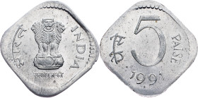 India, 5 Paise 1991, Calcutta