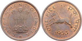 India , 1 Pice 1953, Bombay