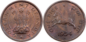 India , 1 Pice 1954, Bombay