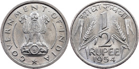 India , 1/2 Rupee 1954, Calcutta