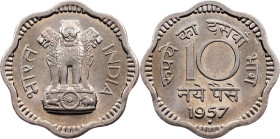 India , 10 Naye Paise 1957, Bombay