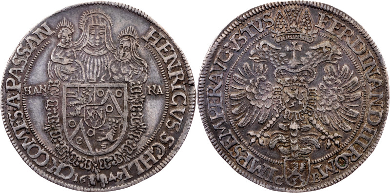 Heinrich Schlick, 1 Thaler 1647/6, Plana Heinrich Schlick, 1 Thaler 1647/6, Plan...