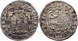 Johann Ernst von Thun, 2 Kreuzer 1696, Salzburg