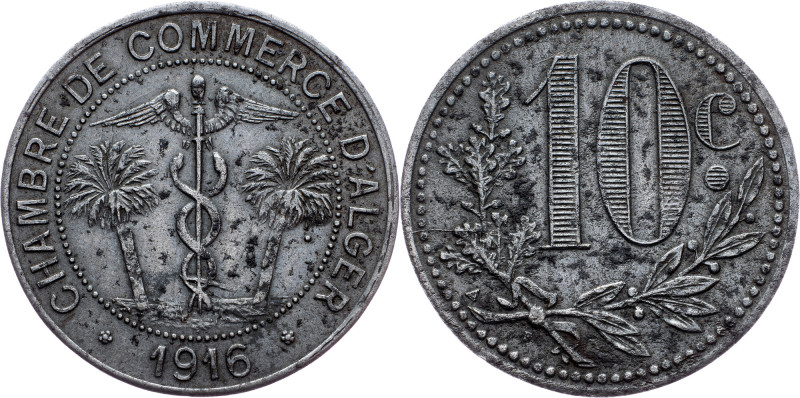 Algeria, 10 Centimes 1916, Paris Algeria, Commune of Algiers, 10 Centimes 1916, ...