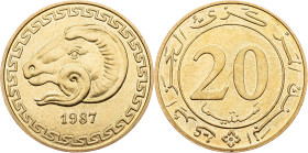 Algeria, 20 Centimes 1987