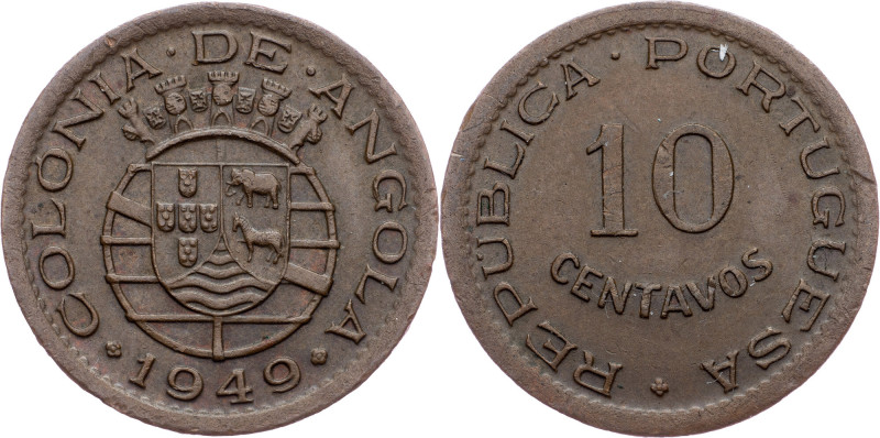 Angola, 10 Centavos 1949 Angola, 10 Centavos 1949, 2 g, Bronze, KM# 70, toned; E...