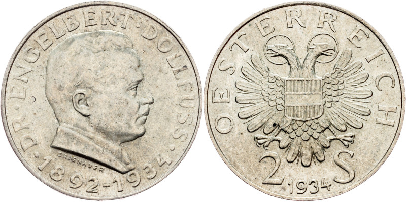 Austria, 2 Schilling 1934, Vienna Austria, 2 Schilling 1934, Vienna, 12 g, Silve...