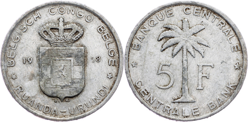 Belgian Congo, 5 Francs 1958, Brussels Belgian Congo, 5 Francs 1958, Brussels, 2...