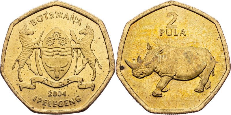 Botswana, 2 Pula 2004 Botswana, 2 Pula 2004, 6,043 g, Brass plated steel, KM# 25...