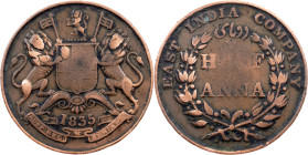 British India, 1/2 Anna 1835, Bombay