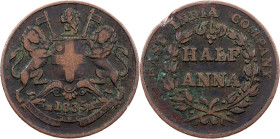 British India, 1/2 Anna 1835, Madras?