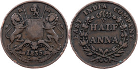 British India, 1/2 Anna 1835, Bombay
