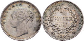 British India, 1/4 Rupee 1840, Bombay