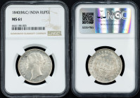 British India, 1 Rupee 1840, B&C