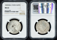 British India, 1 Rupee 1840, B&C