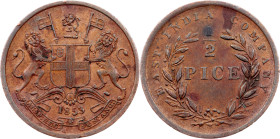 British India, 1/2 Pice 1853, Calcutta