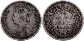 British India, 1/4 Rupee 1862, Bombay