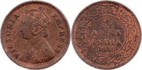 British India, 1/12 Anna 1888, Bombay