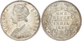 British India, 1 Rupee 1890, Bombay