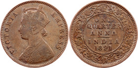 British India, 1/4 Anna 1891, Calcutta
