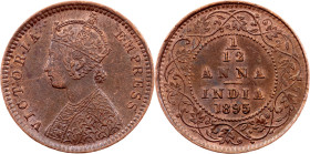 British India, 1/12 Anna 1895, Calcutta