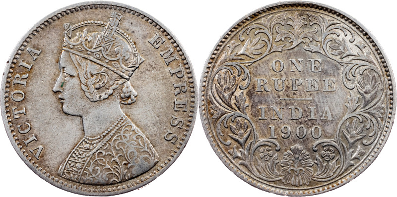 British India, 1 Rupee 1900, Calcutta British India, Victoria, 1 Rupee 1900, Cal...