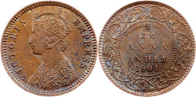 British India, 1/12 Anna 1901, Calcutta