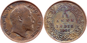 British India, 1/12 Anna 1904, Calcutta