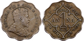 British India, 1 Anna 1907, Bombay