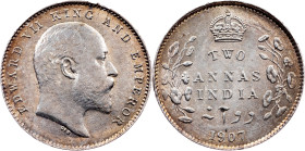 British India, 2 Annas 1907, Calcutta