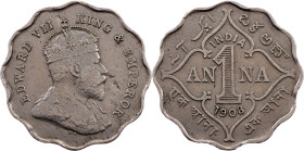 British India, 1 Anna 1908, Bombay