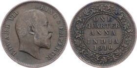 British India, 1/4 Anna 1910, Calcutta