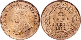British India, 1/12 Anna 1912, Calcutta