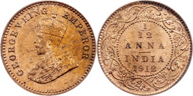 British India, 1/12 Anna 1912, Calcutta