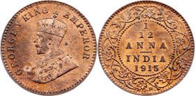 British India, 1/12 Anna 1915, Calcutta