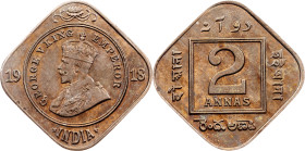 British India, 2 Annas 1918, Calcutta