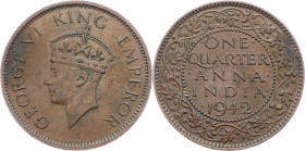 British India, 1/4 Anna 1942, Calcutta
