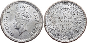 British India, 1/4 Rupee 1942, Calcutta