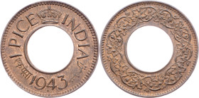 British India, 1 Pice 1943, Bombay