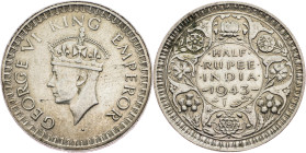 British India, 1/2 Rupee 1943, Bombay