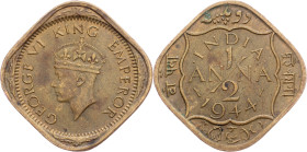 British India, 1/2 Anna 1944, Calcutta