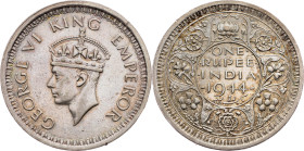 British India, 1 Rupee 1944, Lahore