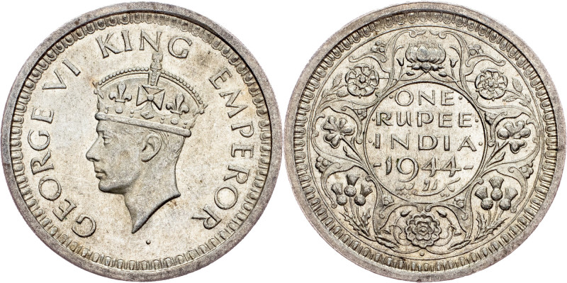 British India, 1 Rupee 1944, Bombay British India, George VI, 1 Rupee 1944, Bomb...