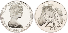 British Virgin Islands, 25 Cents 1974