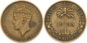 British West Africa, 2 Shillings 1938, Kings Norton