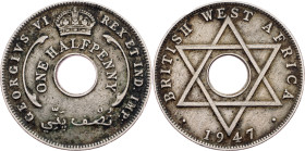 British West Africa, 1/2 Penny 1947, London