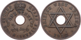 British West Africa, 1 Penny 1957, London